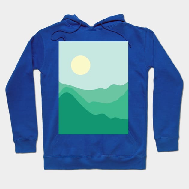 Pastel green hills art Hoodie by Artisy Artist 